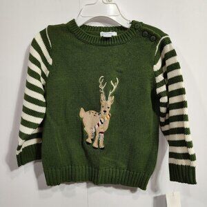 Greendog Y2K Christmas Reindeer Sweater 24 Months 100% Cotton Green NWT